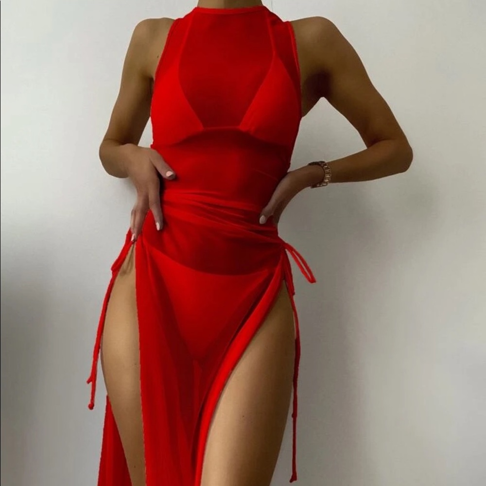 Shein bikini set cover up and bikini